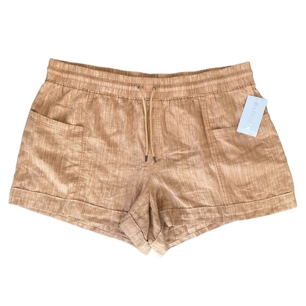 Athleta Cabo Linen Textured 4” Short‎ Size 26 Sienna Brown